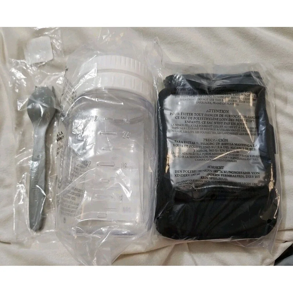 NIP Pampered Chef Make & Take Mason Jar Lunch Set W Fork & Spoon & Insulated Bag